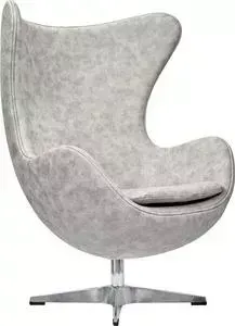 Кресло Bradex EGG CHAIR светло-серый матовый с эффектом состаренная кожа
