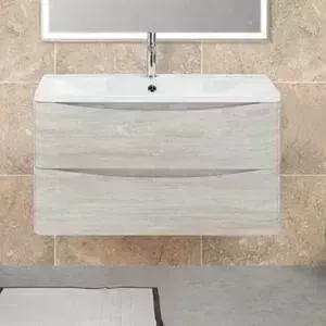Тумба с раковиной BELBANGO с Acqua 90 Rovere Vintage Bianco (ACQUA-900-2C-SO-RVB, BB900/455-LV-MR-ALR)
