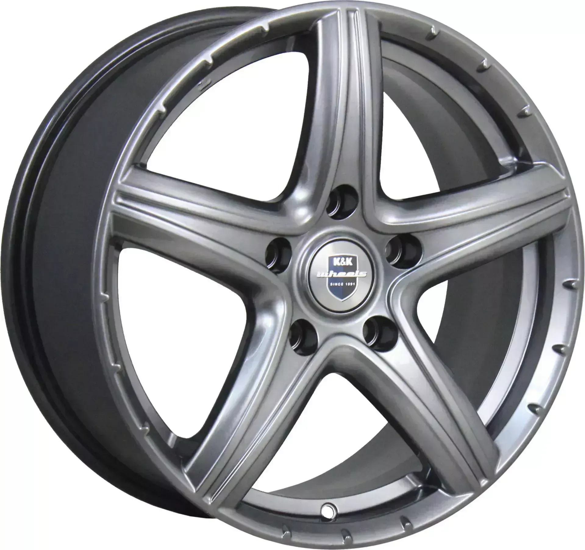 Диск автомобильный КиК Барракуда 7.5X17/5X127 ET45 D71.6 дарк-платинум