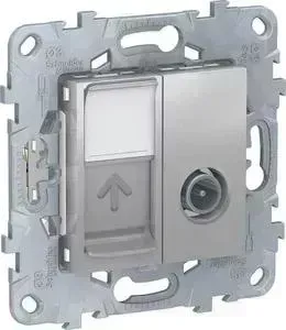 Розетка Schneider Electric TV одиночная + RJ45 Unica New NU547030