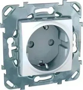 Розетка Schneider Electric Unica с/з со шторками б/зажим клеммы 16A 250V MGU5.057.18ZD