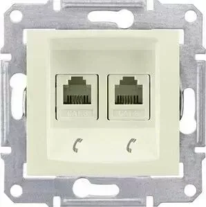 Розетка Schneider Electric телефонная 2xRJ11 Sedna SDN4201147