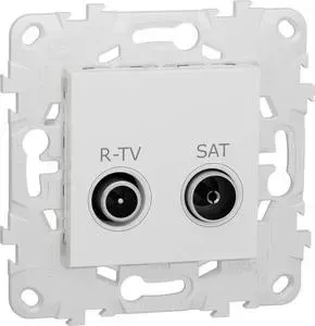 Розетка Schneider Electric R-TV/SAT проходная Unica New NU545618