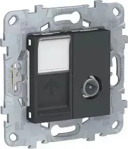 Розетка Schneider Electric TV одиночная + RJ45 Unica New NU547054