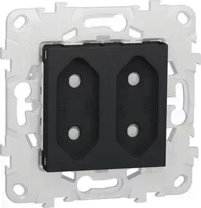Розетка Schneider Electric двойная Unica New б/з со шторками NU503154