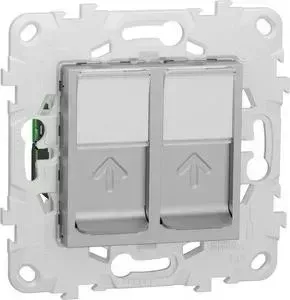 Розетка Schneider Electric компьютерная RJ45X2 Unica New Cat. 5e UTP NU542030