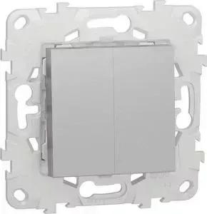 Переключатель Schneider Electric двухклавишный Unica New NU521330