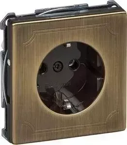 Розетка Schneider Electric Merten Antique/Artec с/з и шторками MTN2301-4143