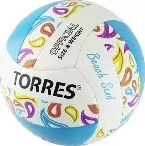 Мяч волейбольный TORRES Beach Sand Blue V32095B, р.5, синт.кожа (ТПУ),маш.сш,бут.к,бел-голуб