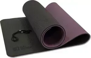 Коврик для йоги Original FitTools 10 мм двухслойный TPE черно-фиолетовый