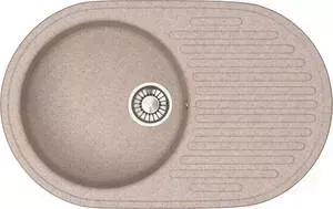 Мойка кухонная Glanz J-011-34 песочная, с сифоном