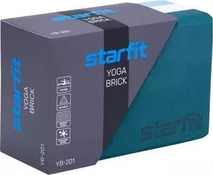 Блок для йоги Starfit YB-201 EVA, 22,8х15,2х10 см, 350 гр, изумрудная радуга