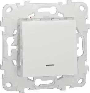 Переключатель Schneider Electric одноклавишный перекрестный с подсветкой Unica New NU520518N