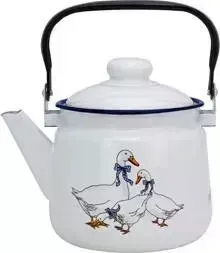 Чайник эмалированный СТАЛЬЭМАЛЬ 2,5л Гуси (01-2711н/4М-Гуси)