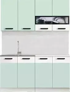 Кухонный гарнитур Миф Рио 1,6м мята/бежевый ЛДСП