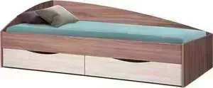 Кровать одинарная ОЛМЕКО Фея-3 80x190 исп. 1 ясень шимо темный/ясень шимо светлый/ДВПО белый