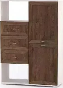 Комод ОЛМЕКО 06.256 Комо вудлайн кремовый/ Masa Decor дуб кальяри/профиль Masa Decor аруша венге/профиль Kroning дуб кальяри патина ANG