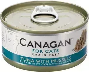 Консервы CANAGAN для кошек, Тунец с Мидиями, 75 г (100.3.003)