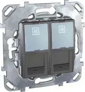 Розетка Schneider Electric компьютерная 2xRJ45 Unica MGU5.2020.12ZD