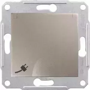 Розетка Schneider Electric Sedna с/з со шторками и крышкой 16A 250V SDN3100168