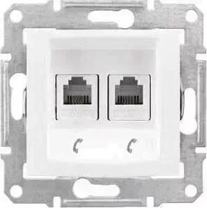 Розетка Schneider Electric телефонная 2xRJ11 Sedna SDN4201121