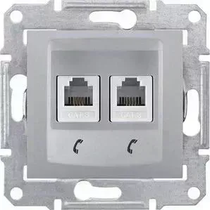 Розетка Schneider Electric телефонная 2xRJ11 Sedna SDN4201160