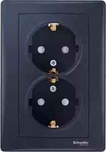 Розетка Schneider Electric двойная Sedna с/з со шторками SDN3000770