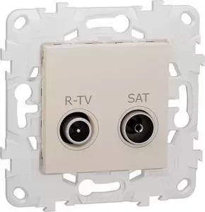 Розетка Schneider Electric R-TV/SAT проходная Unica New NU545644