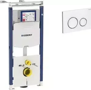 Инсталляция для унитаза Geberit Duofix Plattenbau Sigma21 с клавишей белый/хром (111.362.00.5, 115.884.SI.1)