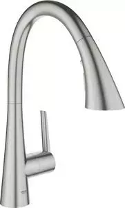 Смеситель для кухни Grohe Zedra с выдвижным изливом, суперсталь (32294DC2)