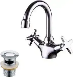 Смеситель для раковины KAISER Crystal с донным клапаном, хром (28111, 8035)