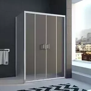 Душевой уголок Veconi Rovigo 160x80 стекло рифленое, профиль хром (RV045-16080PR-02-19C1)