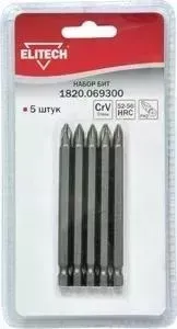 Набор бит ELITECH 5 шт PH2x90 мм (1820. 069300)