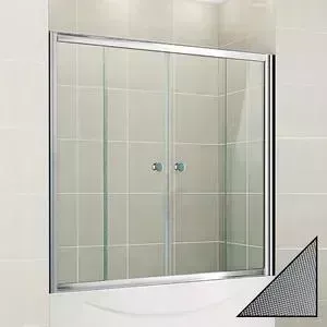 Шторка для ванны CEZARES Pratico VF-2 170х140 матовая Punto, хром (PRATICO-VF-2-170/140-P-Cr)