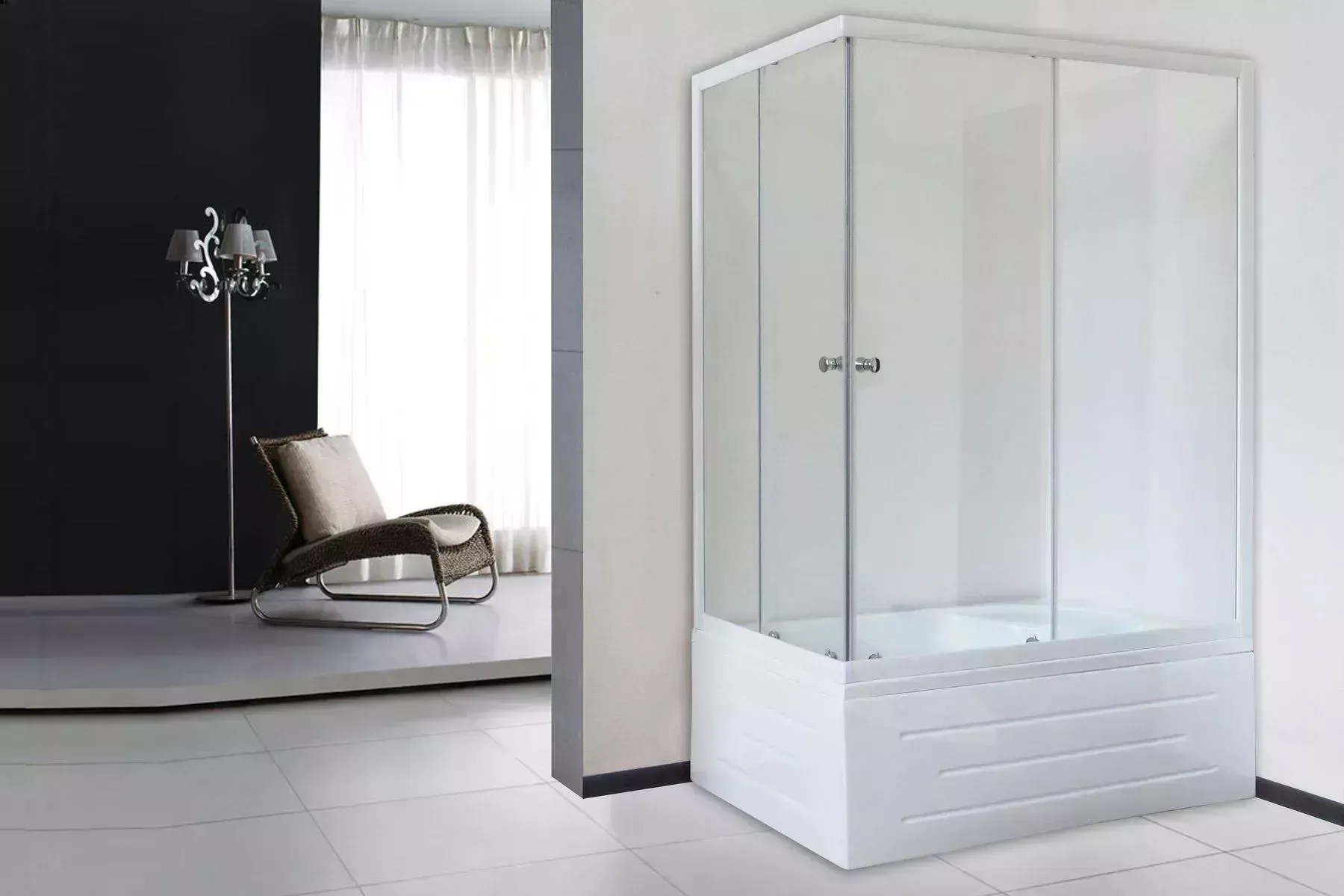 Душевой уголок Royal Bath 8100BP-T 100X80X200 R (ПРОЗРАЧНОЕ)