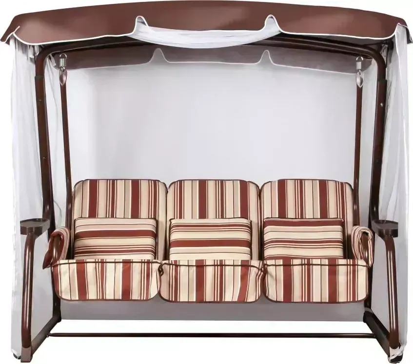 Качели садовые ZALGER GARDEN Каролина шоколад 3-х местные, арт. КС-2019/1