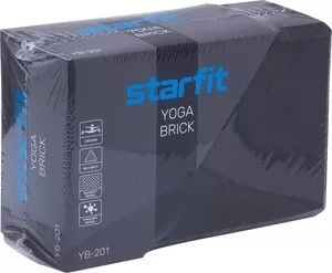 Фото №0 Блок для йоги Starfit YB-201 EVA, 22,8х15,2х10 см, 350 гр, черно-серый