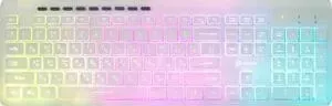 Клавиатура OKLICK 490ML белый USB slim Multimedia LED