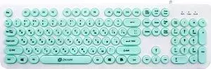 Клавиатура OKLICK 400MR белый/мятный USB slim Multimedia