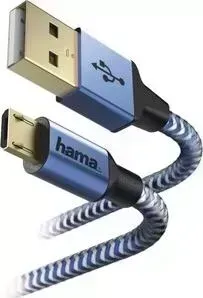 Кабель HAMA 00178289 micro USB B (m) USB A(m) 1.5м синий