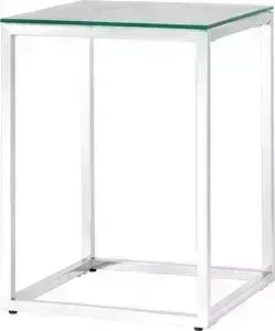 Стол журнальный Stool Group Таун 40x40 прозрачное стекло, сталь серебро EET-022