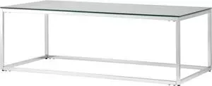 Стол журнальный Stool Group Таун 120x60 прозрачное стекло, сталь серебро ECT-022