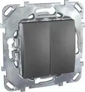 Переключатель Schneider Electric двухклавишный Unica 10AX 250V MGU5.213.12ZD