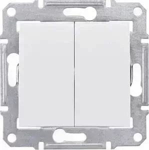 Выключатель Schneider Electric двухклавишный Sedna IP44 10A 250V SDN0300421