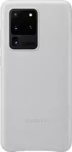 Чехол (клип-кейс) SAMSUNG для Galaxy S20 Ultra Leather Cover серебристый (EF-VG988LSEGRU)