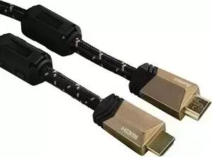 Кабель аудио HAMA -видео Premium HDMI (m)/HDMI (m) 1.5м. феррит.кольца Позолоченные контакты черный 5зв (00122210)