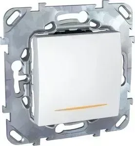 Выключатель Schneider Electric одноклавишный 2P с подсветкой Unica 16A 250V MGU5.262.18SZD