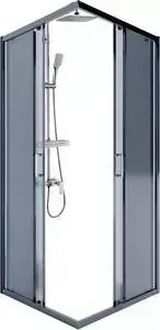 Душевой уголок Alex Baitler 90x90 с душем Lemark Tropic, тонированный, черный