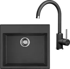 Мойка кухонная и смеситель OMOIKIRI и смеситель Tedori 57 BL черный (4993980), 4994106