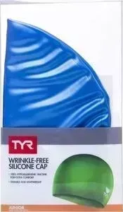 Шапочка для плавания TYR Wrinkle Free Junior Silicone Cap, силикон, голубой (LCSJR/428)